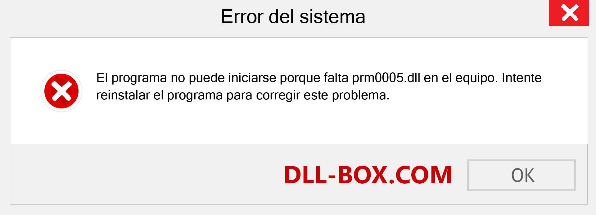 ¿Falta el archivo prm0005.dll ?. Descargar para Windows 7, 8, 10 - Corregir prm0005 dll Missing Error en Windows, fotos, imágenes